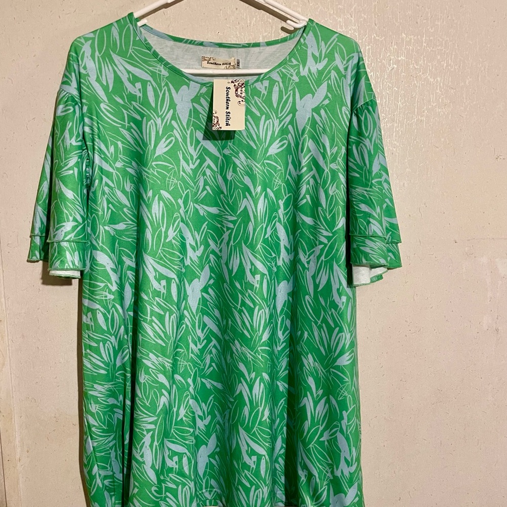 Green Print Women's Top Southern Stitch